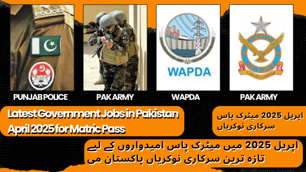 Latest Government Jobs in Pakistan April 2025 for Matric Pass